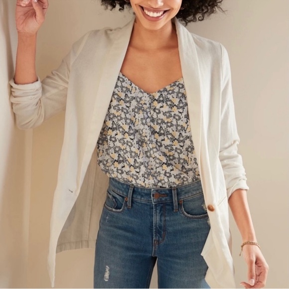 Old Navy Linen Blazer Sea Salt Size XL - Picture 1 of 9